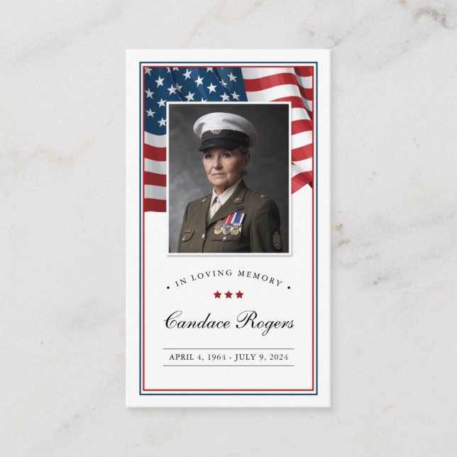 Carte de prière Patriotic Memorial Card (Devant)
