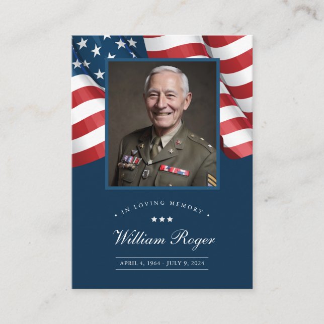 Carte de prière Patriotic Memorial Card (Devant)