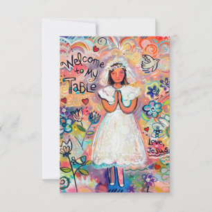 Carte de prière personnalisable Première communion