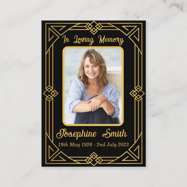 Carte de prière photo commémorative de la sympathi (Devant)