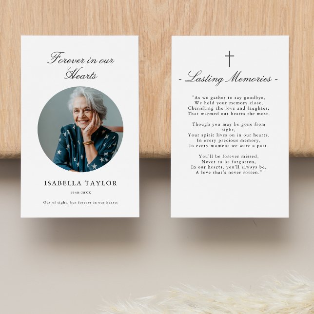 Carte de prière photo Croix catholique commémorati (Créateur téléchargé)