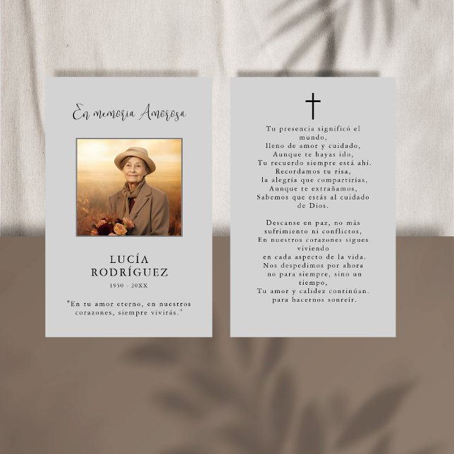 Carte de prière photo du mémorial funéraire espagn (Créateur téléchargé)