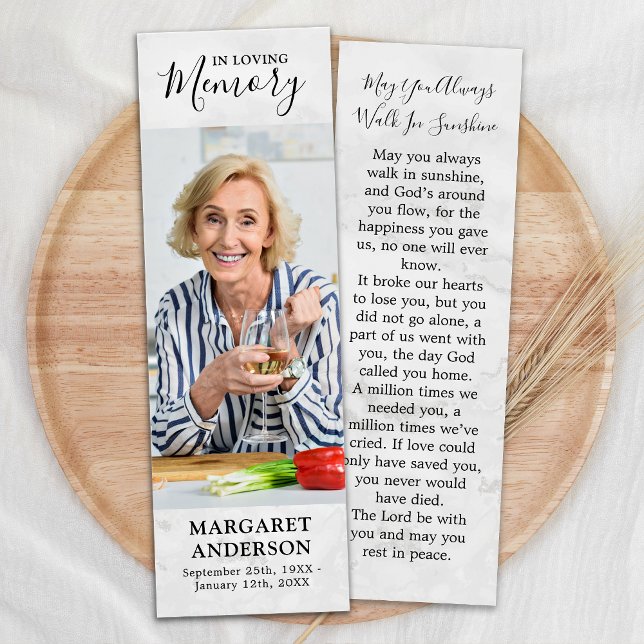 Carte de prière photo moderne Memorial Signet funé (Créateur téléchargé)