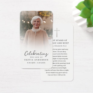 Carte de prière photo pour la célébration de la vi