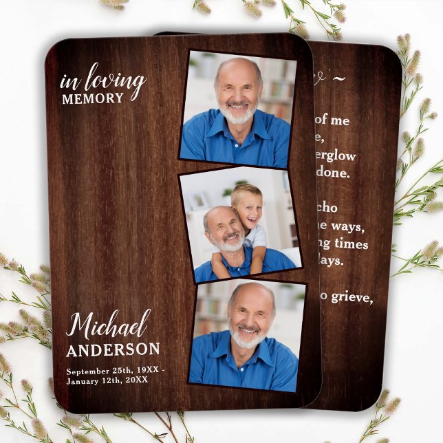 Carte de prière photo pour la commémoration funéra (Créateur téléchargé)