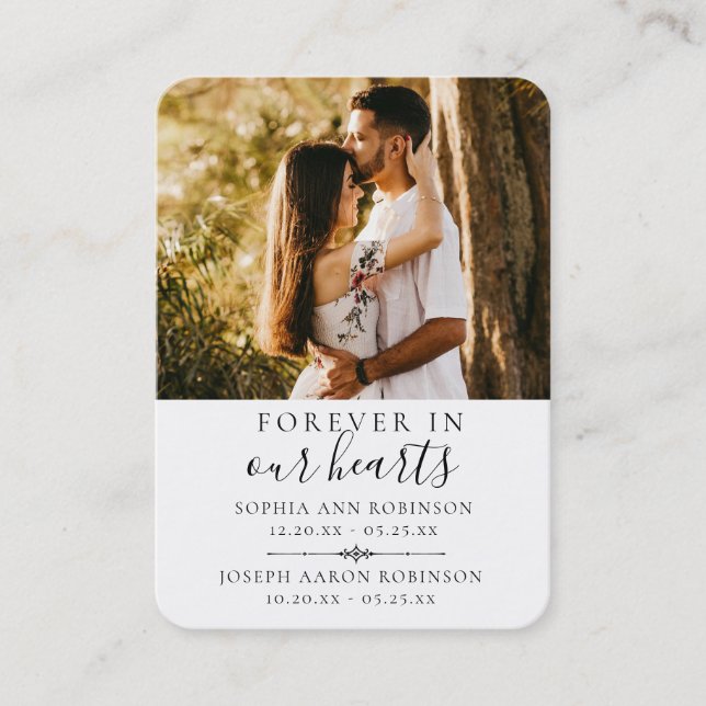 Carte de prière photo pour les funérailles commémo (Devant)