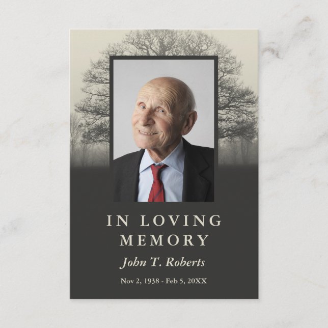 Carte de prière photo Silhouette Arbre (Devant)