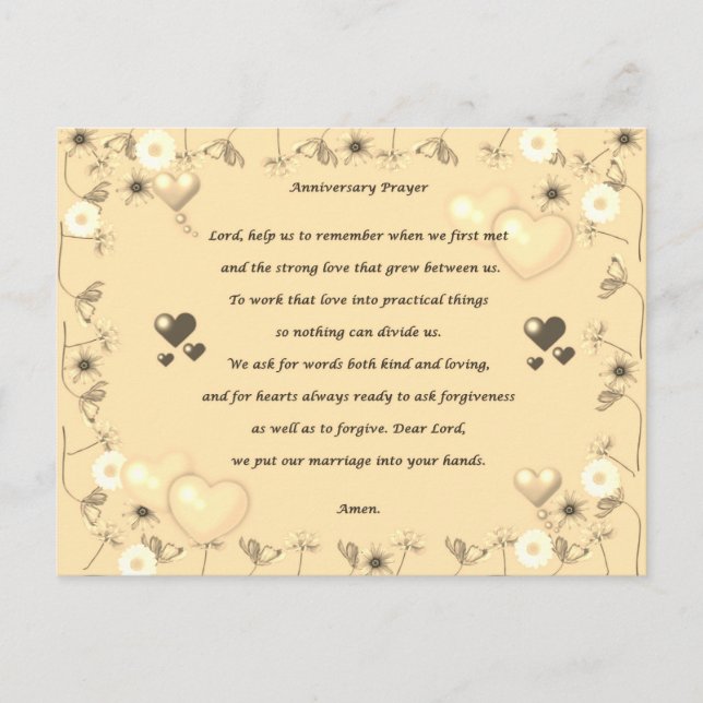 Carte de prière pour couple d'anniversaire de mari (Devant)