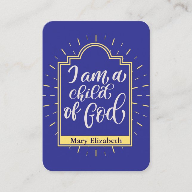 Carte de prière pour enfant personnalisée (Devant)