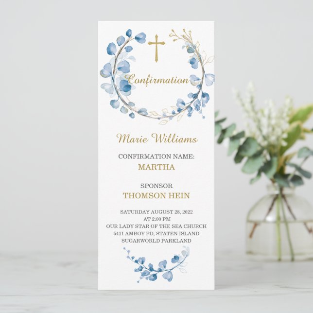 Carte de prière pour garçon de confirmation person (Debout devant)