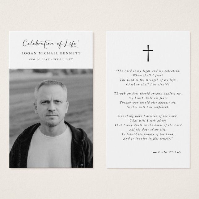 Carte de prière pour la célébration biblique de la (Devant & derrière)
