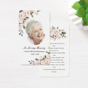 Carte de prière pour la photo florale rose vif