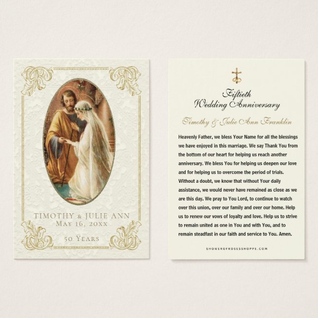 Carte de prière pour l'anniversaire du Mariage cat (Devant & derrière)