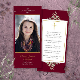 Carte de prière pour les funérailles