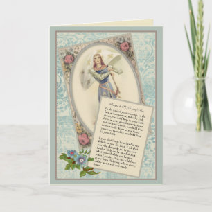 Carte de prière religieuse vintage St. Jeanne d'Ar