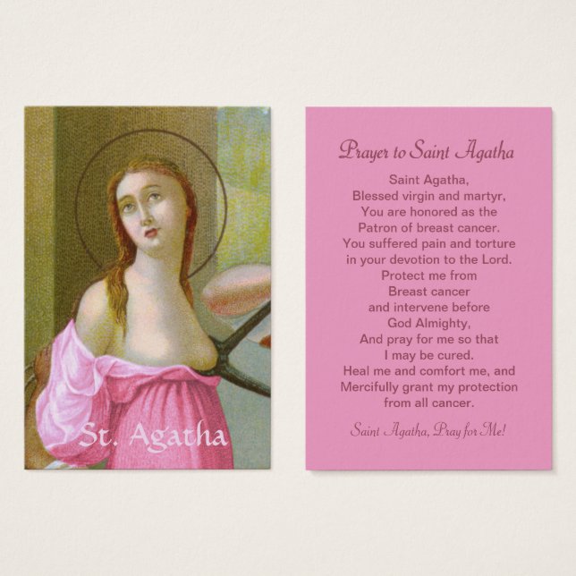 Carte de prière Rose St. Agatha (M 003) (Devant & derrière)