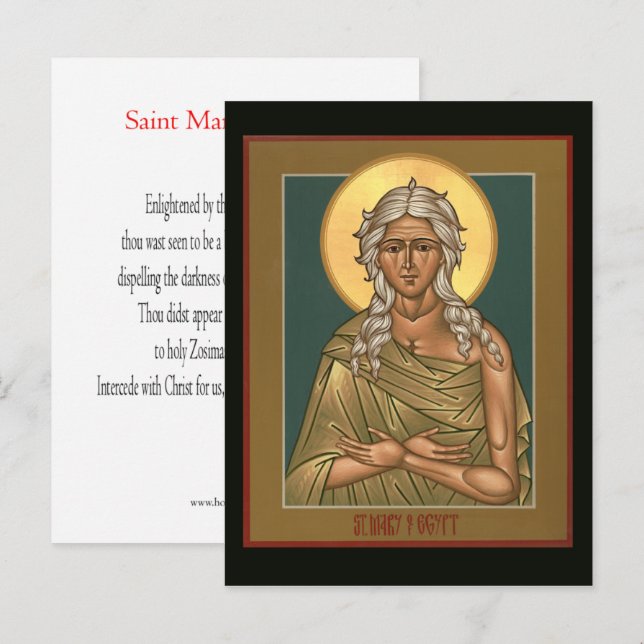 Carte de prière Sainte Marie d'Égypte (Devant / Derrière)