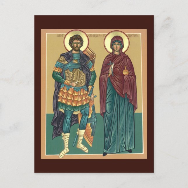 Carte de prière Saints Anastasia et Chrysogonus (Devant)
