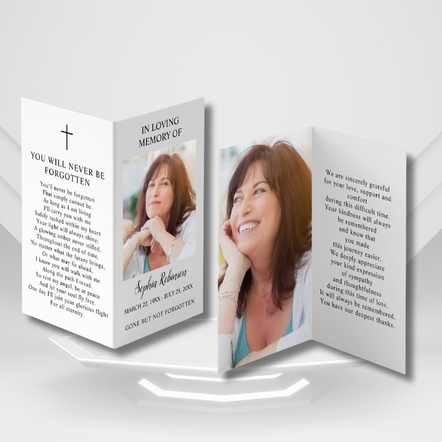 Carte de prière simple mémorial 2 photos (Créateur téléchargé)