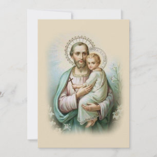 Carte de prière St Joseph & Jesus