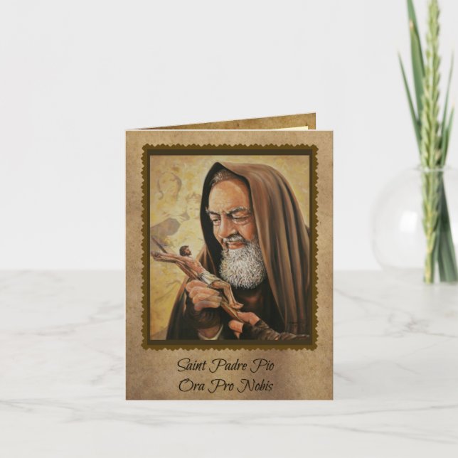 Carte de prière St Padre Pio avec devis (Devant)