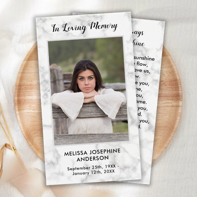 Carte de prière Sympathie pour les funérailles de  (Créateur téléchargé)