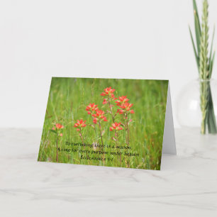 Carte de prières de foi Fleurs sauvages d'amour