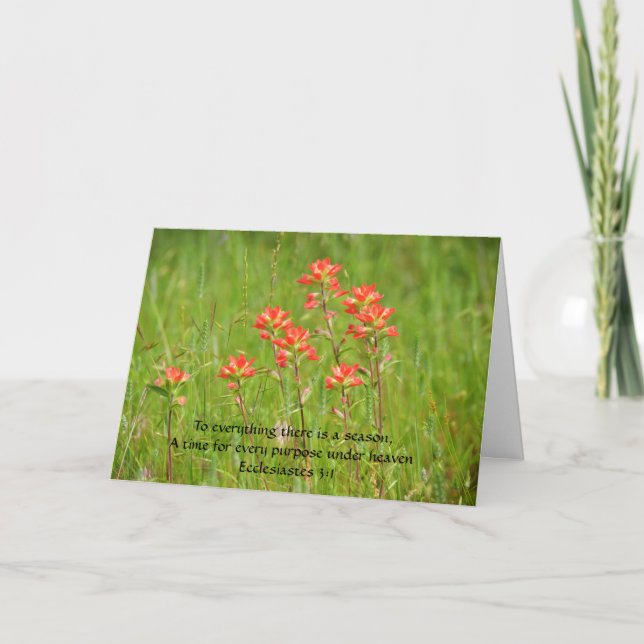 Carte de prières de foi Fleurs sauvages d'amour (Devant)