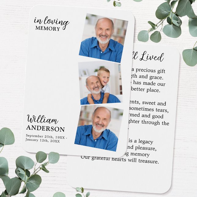 Carte de prières funéraires Modern Memorial 3 (Créateur téléchargé)