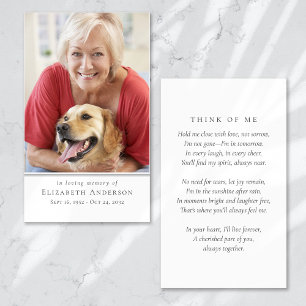 Carte de prières funéraires photo moderne simple