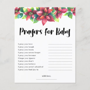 Carte de prières pour Baby Shower à poinsettia à p