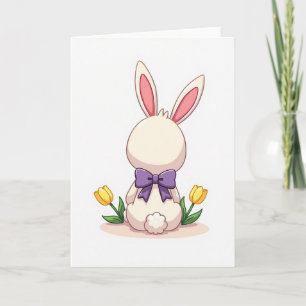 Carte de printemps Bunny Bow