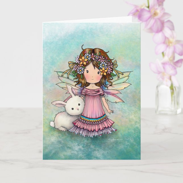 Carte de printemps Fairy and Bunny par Molly Harri (Orchidée)