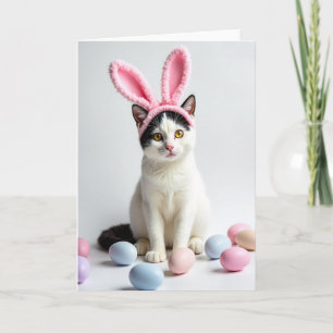 Carte de printemps pastel de petit chat mignon