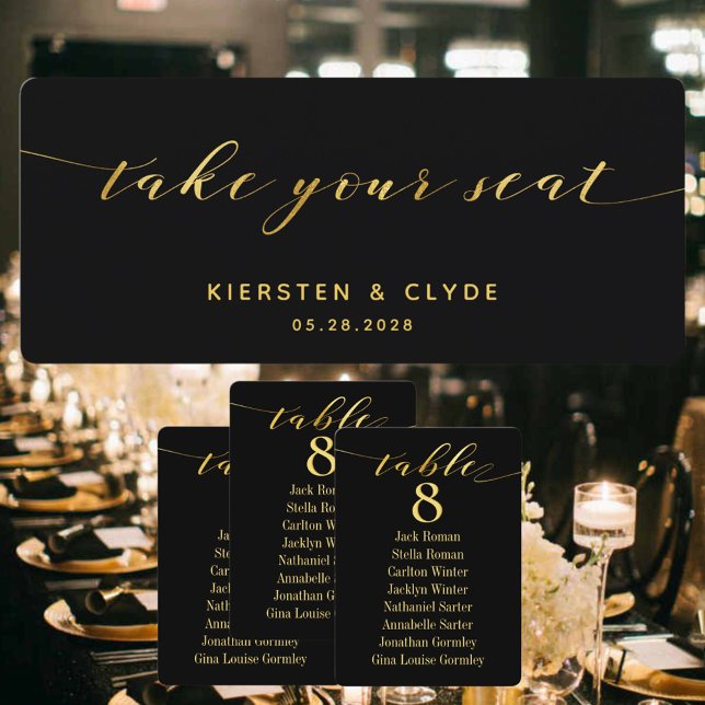 Carte de prise de siège de mariage en calligraphie (Créateur téléchargé)