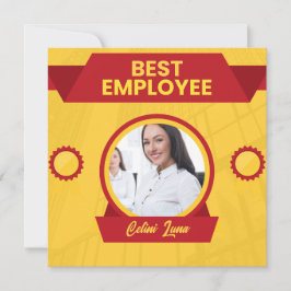 Carte de prix du meilleur employé du mois jaune