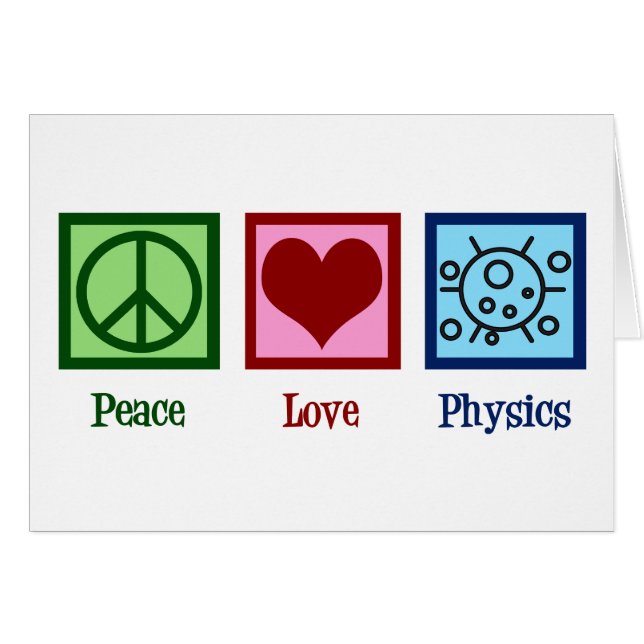 Carte de professeur de physique Peace Love (Devant horizontal)