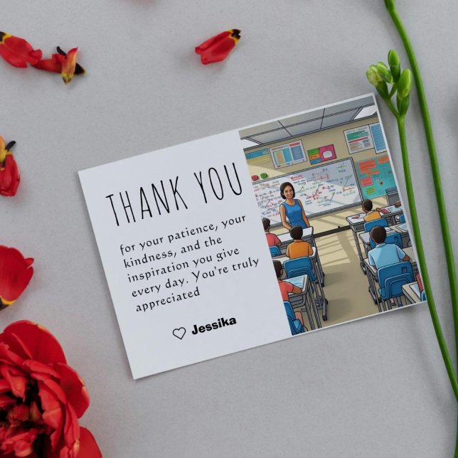 Carte de professeur Merci Design d'appréciation él (Créateur téléchargé)