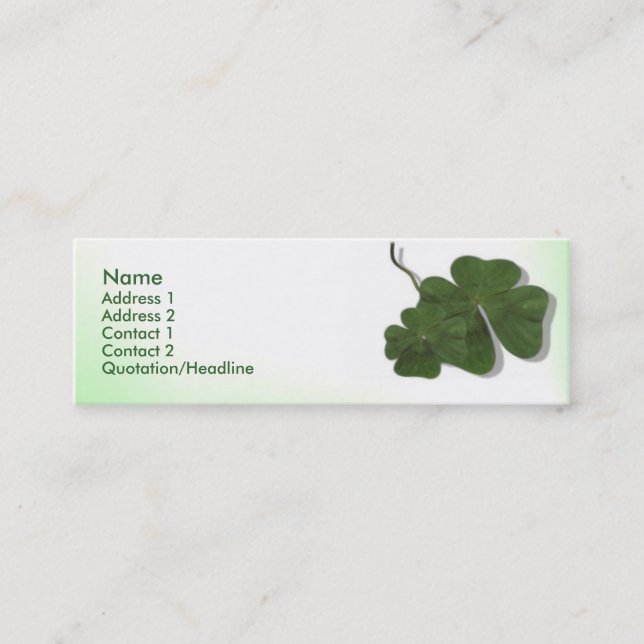 Carte de profil à quatre feuilles (Shamrock) (Devant)