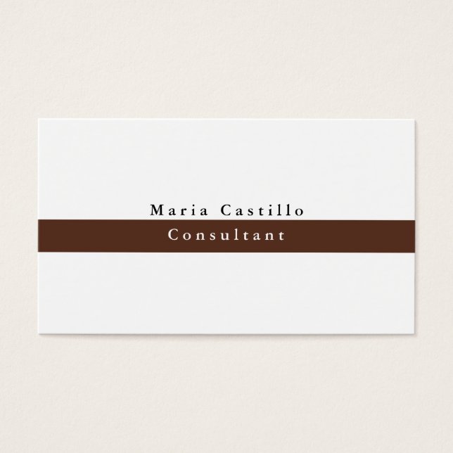 Carte de profil Brown minimaliste blanc élégant (Devant)