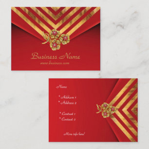 Carte de profil Business Gold Stripe Rouge Velvet 