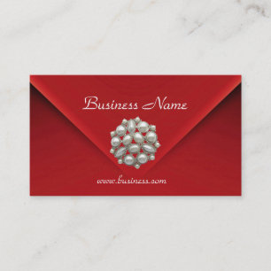 Carte de profil Business Rich Red Velvet Pearls
