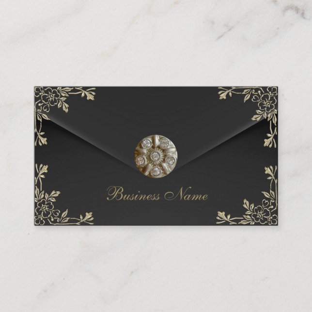 Carte de profil Business Sepia Black Velvet Jewel (Devant)