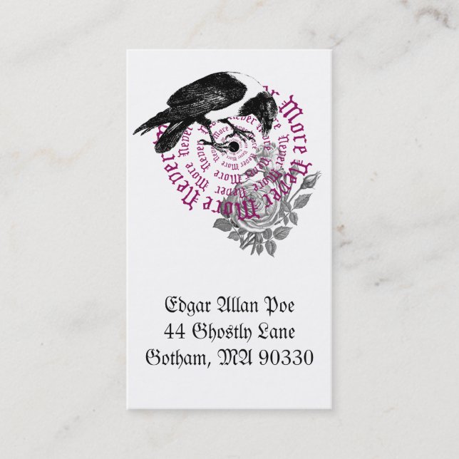 Carte de profil Corbeau et Rose (Devant)