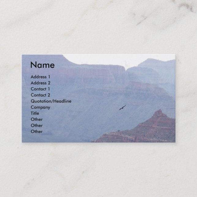 Carte de profil d'affaires d'Eagle de canyon grand (Devant)