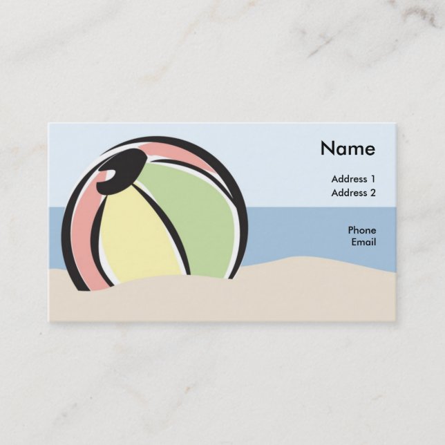 Carte de profil de ballon de plage (Devant)