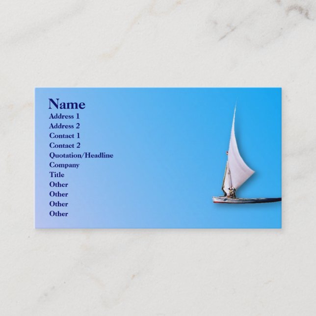 Carte de profil de bateau (Devant)