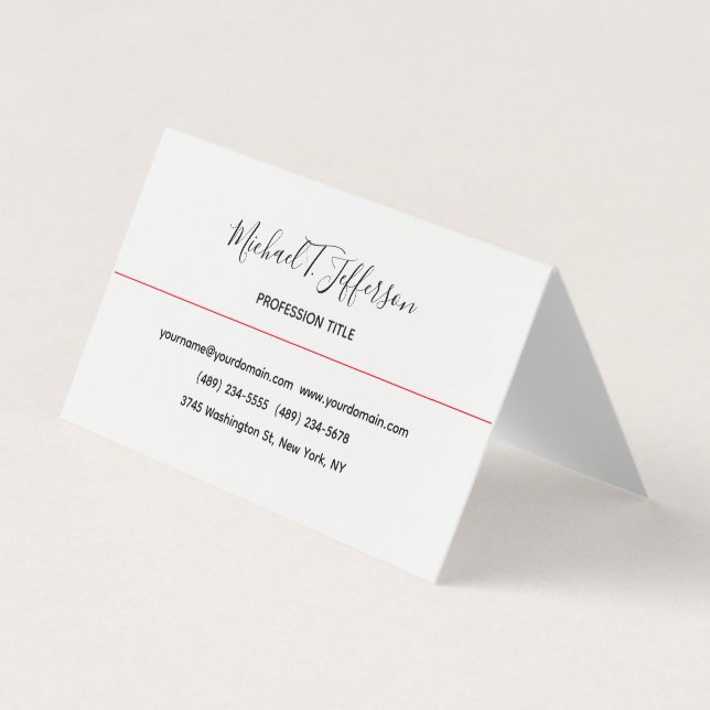 Carte de profil de calligraphie classique élégante (Devant)