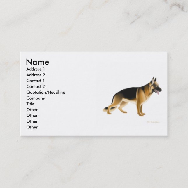 Carte de profil de chien de berger allemand (Devant)