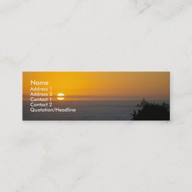 Carte de profil de coucher du soleil (Devant)